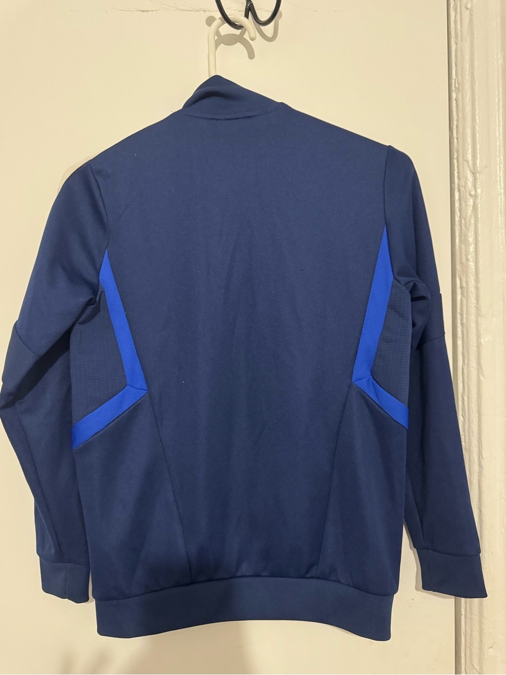 adidas AEROREADY Unisex Kids Track Jacket Navy/White Size M Full Zip - Picture 2 of 7